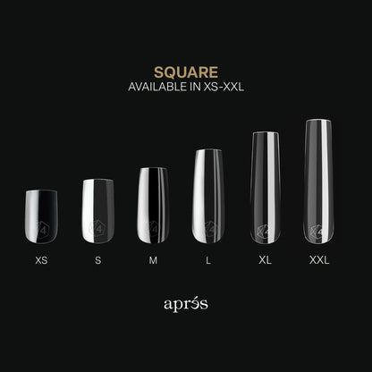 Apres - Gel-X Natural Square Long Box of Tips 2.0, 600pcs