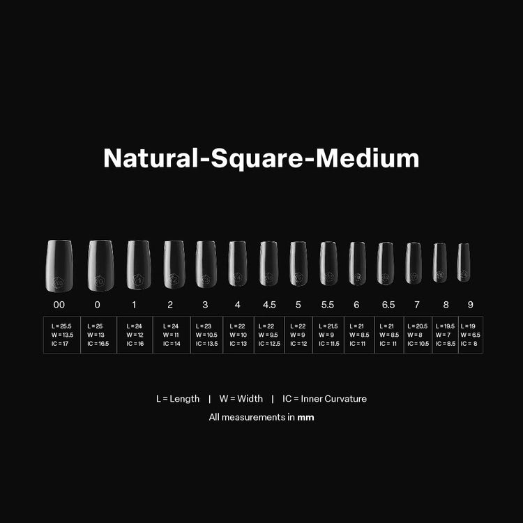 Apres - Gel-X Natural Square Medium Box of Tips 2.0, 600pcs