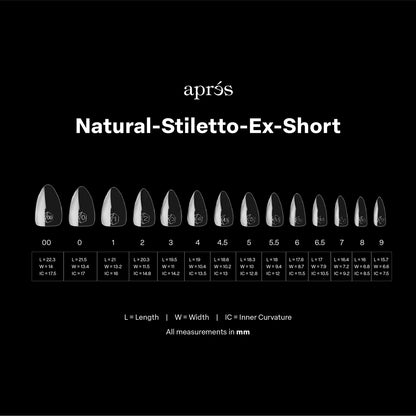 Apres - Gel-X Natural Stiletto Extra Short Box of Tips 2.0, 600pcs