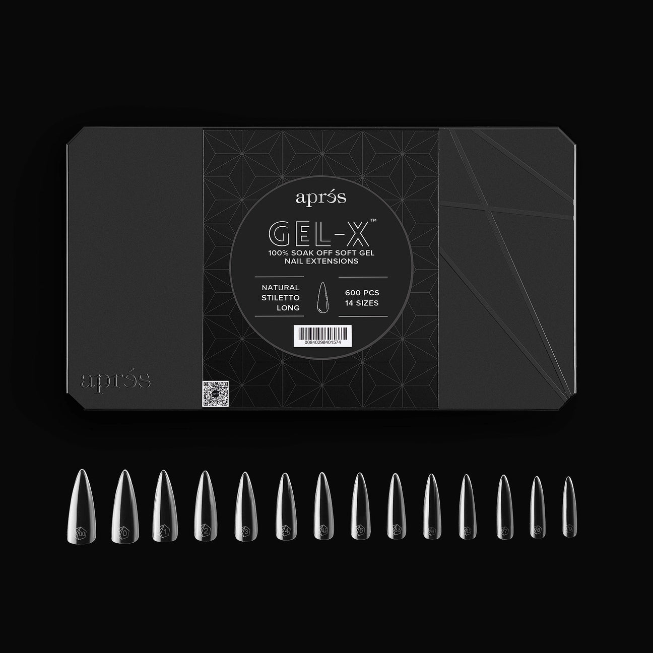 Apres - Gel-X Natural Stiletto Long Box of Tips 2.0, 600pcs