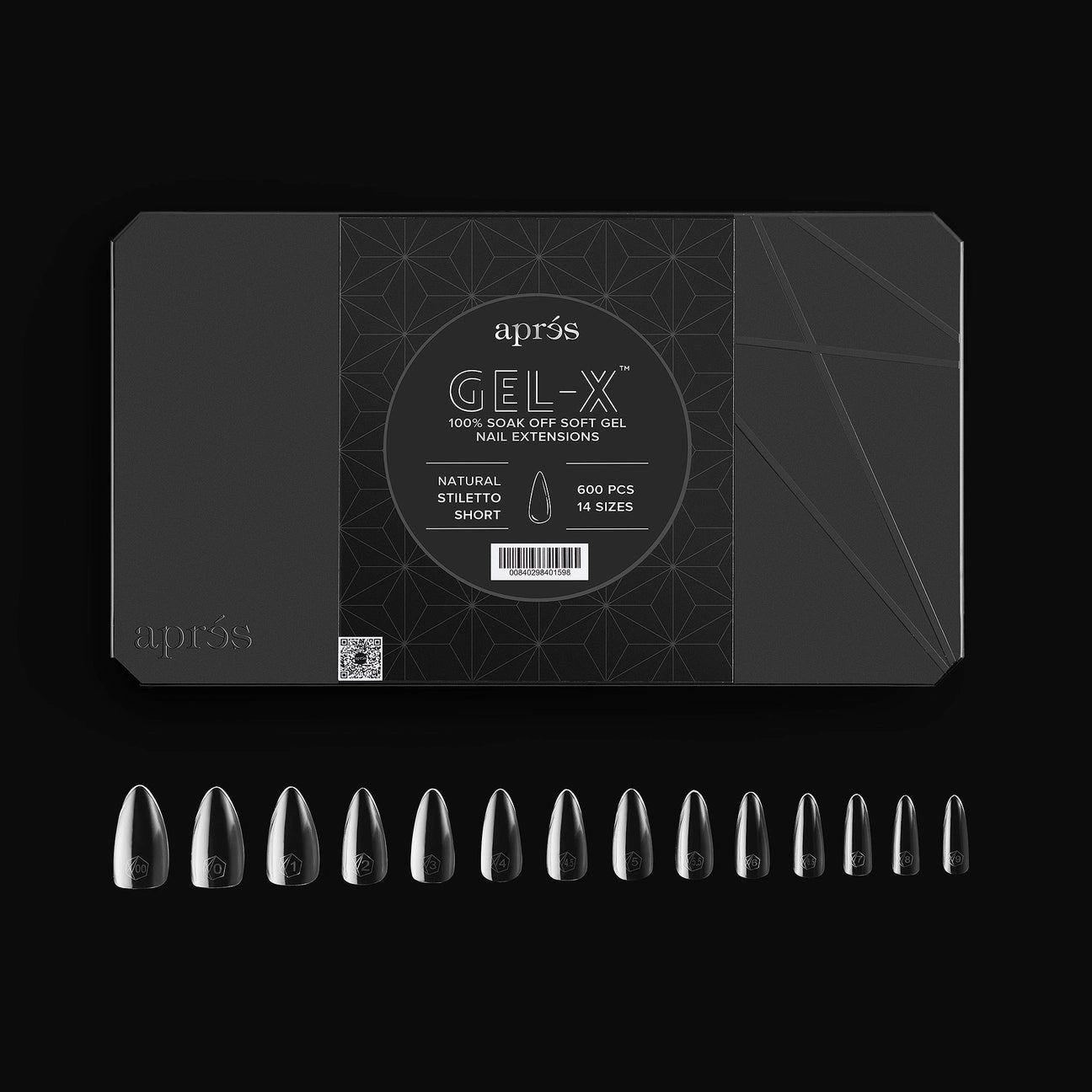Apres - Gel-X Natural Stiletto Short Box of Tips 2.0, 600pcs