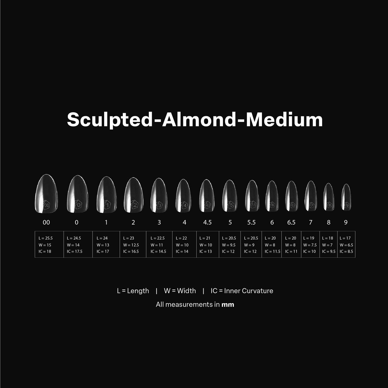 Apres - Gel-X Sculpted Almond Medium Box of Tips 2.0, 600pcs
