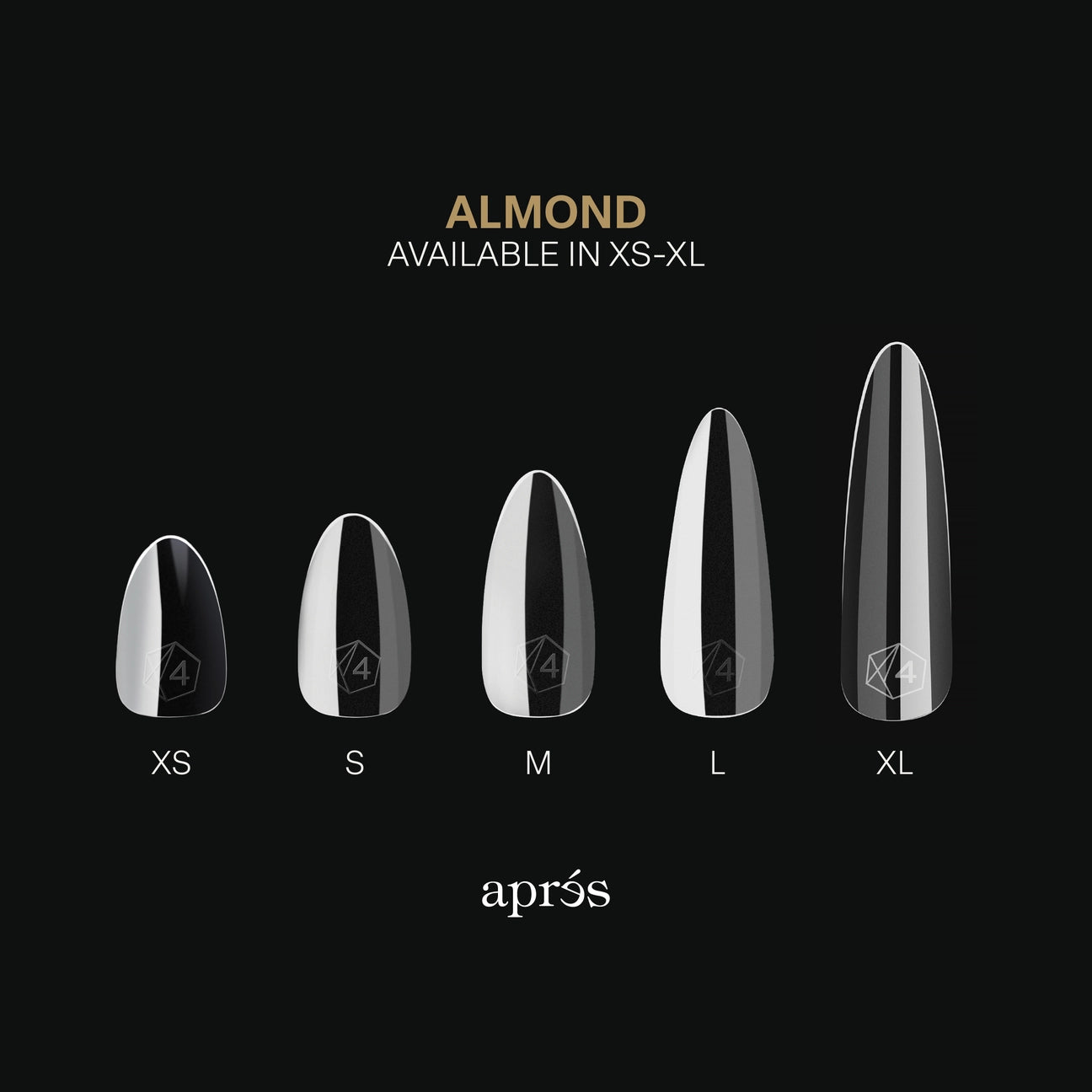 Apres - Gel-X Sculpted Almond Short Box of Tips 2.0, 600pcs