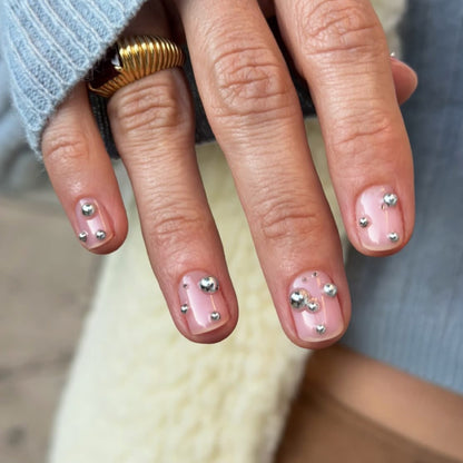 3D Pearl Beads Nail Charms (12 Grid Set) – Gold & Silver