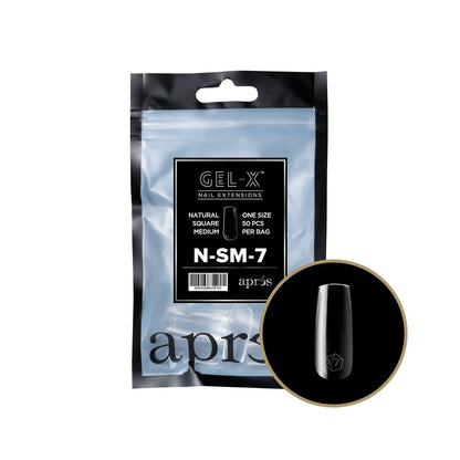 Apres - Gel-X Natural Square Medium Tips  – Size 7 (50 pcs)