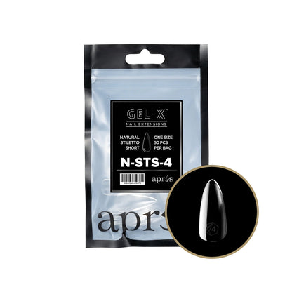 Apres - Gel-X Natural Stiletto Short Tips  – Size 4 (50 pcs)
