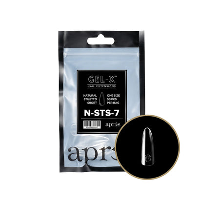 Apres - Gel-X Natural Stiletto Short Tips  – Size 7 (50 pcs)