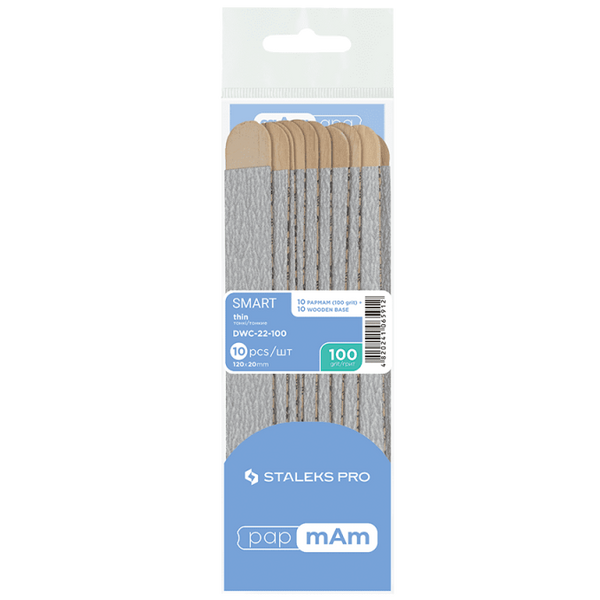 STALEKS PRO SMART DISPOSABLE THIN FILES PAPMAM ON A WOODEN BASE 10 PCS DWC-22 -STALEKS™