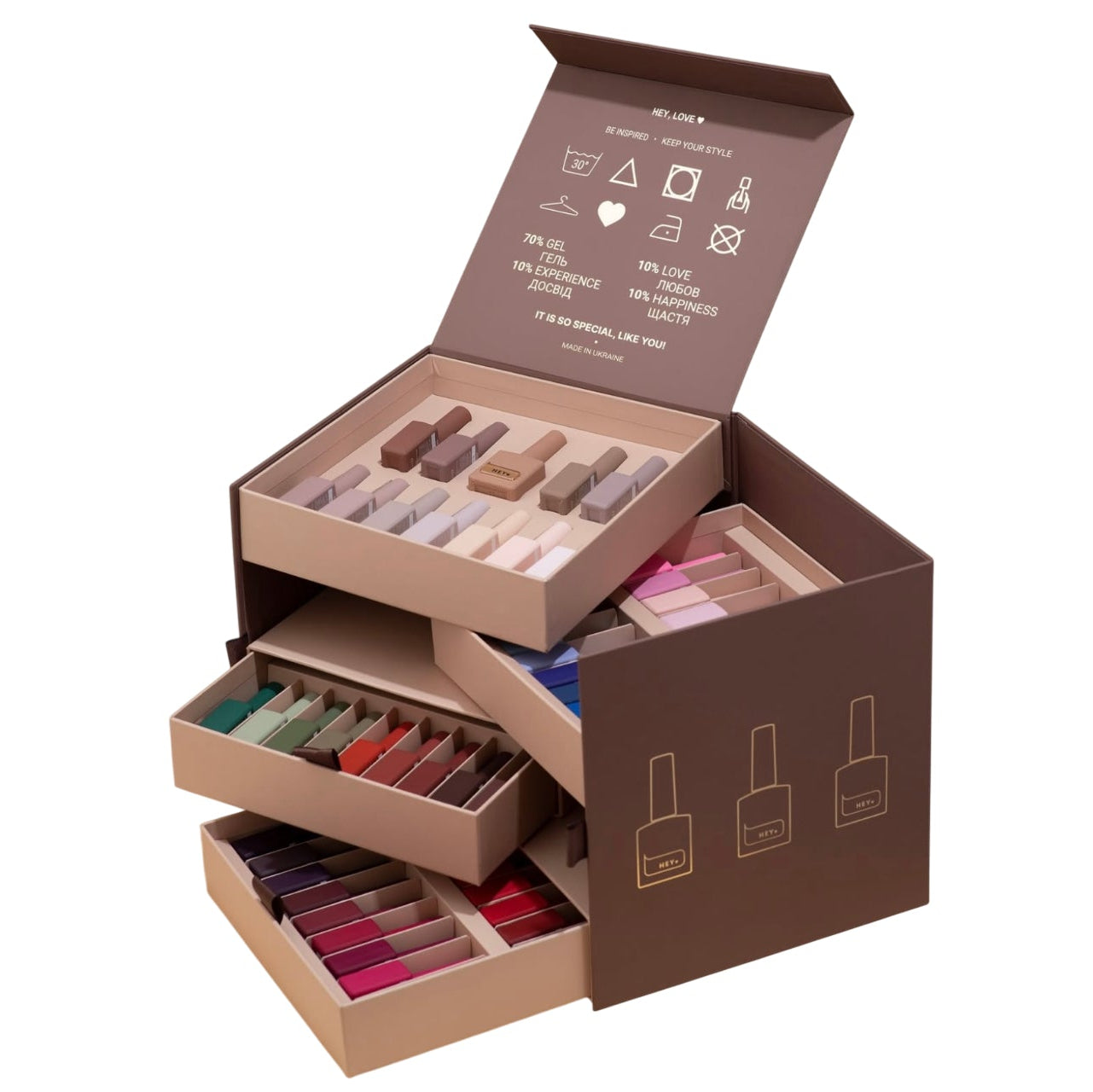 HEYLOVE - Color Gels Box (66 colors), 15ml