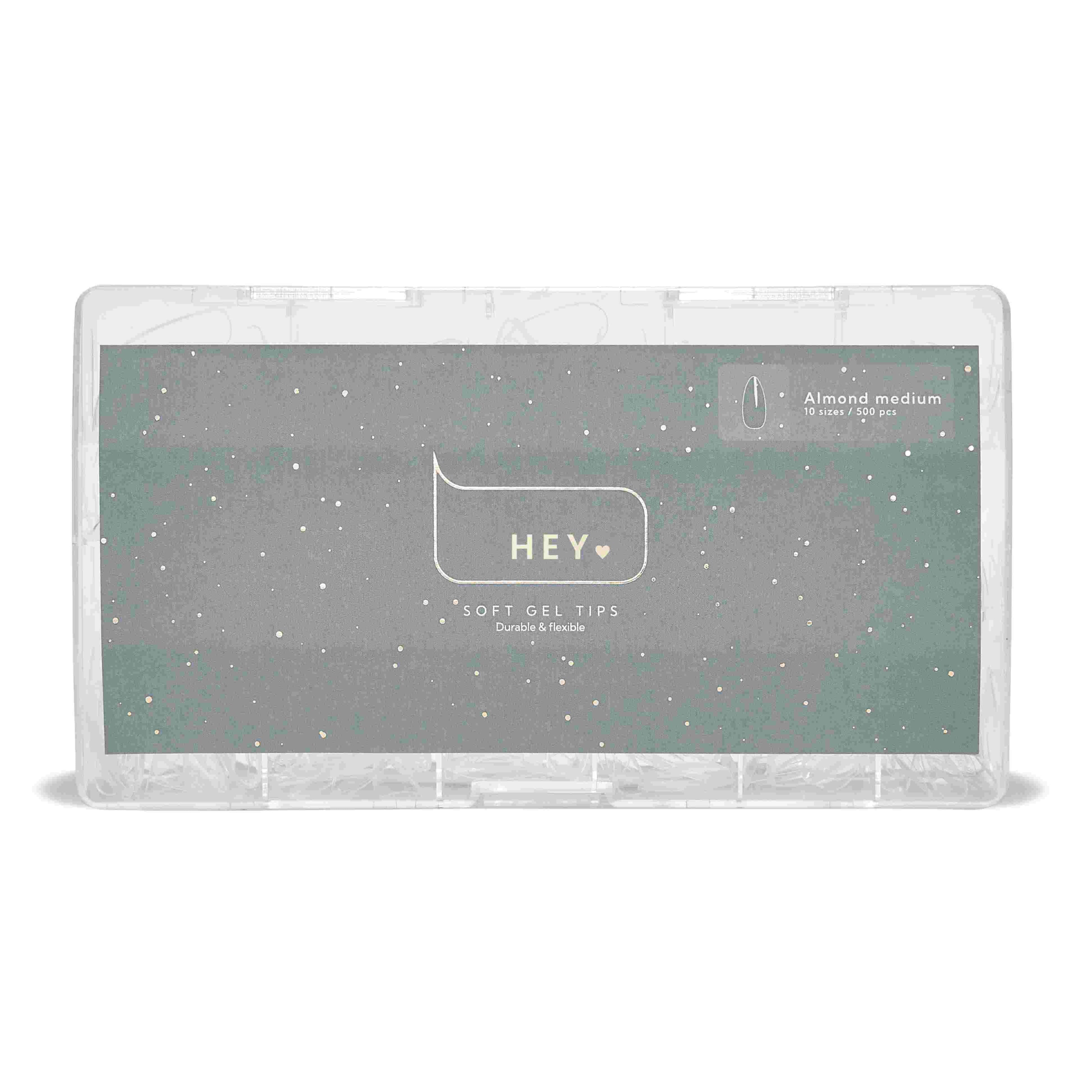 HEYLOVE - Soft Gel Tips Almond Medium, 500pcs