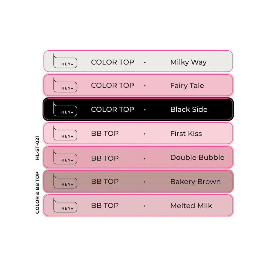 HEYLOVE - Stickers for Swatches Color and BB Top Collection #21