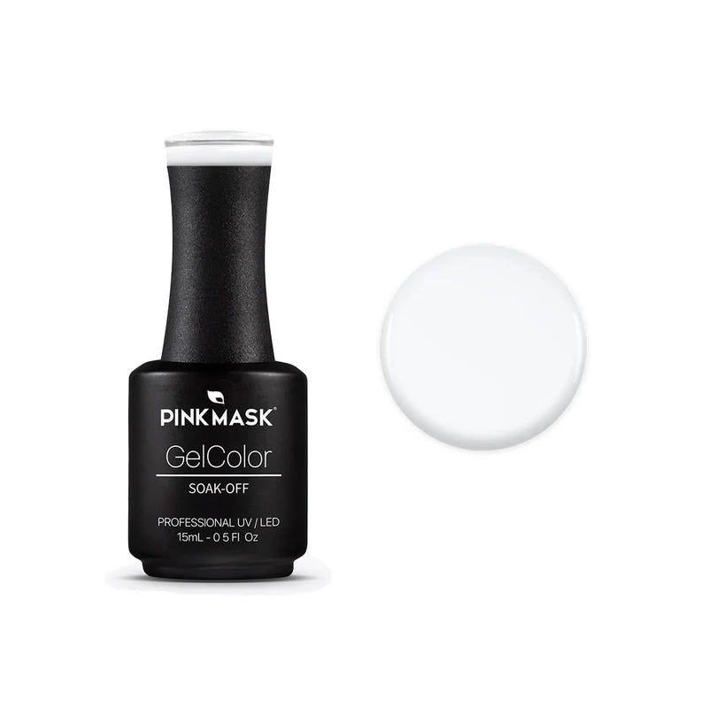 Pink Mask - Gel Color White Tips