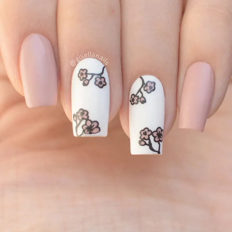 Pink Mask - Stamping Plate Botanical