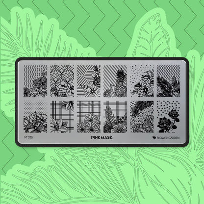 Pink Mask - Stamping Plate Flower Garden