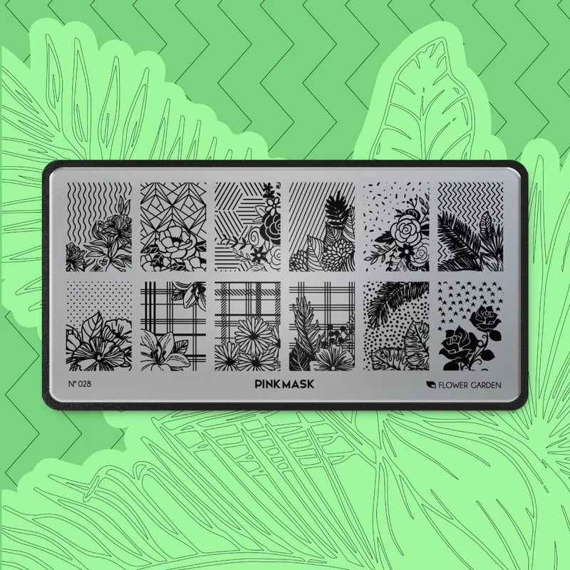 Pink Mask - Stamping Plate Flower Garden