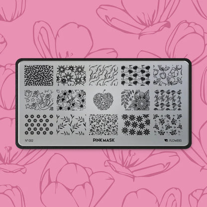 Pink Mask - Stamping Plate Flowers