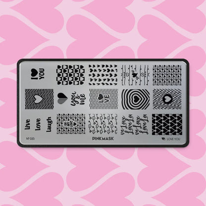 Pink Mask - Stamping Plate Love You