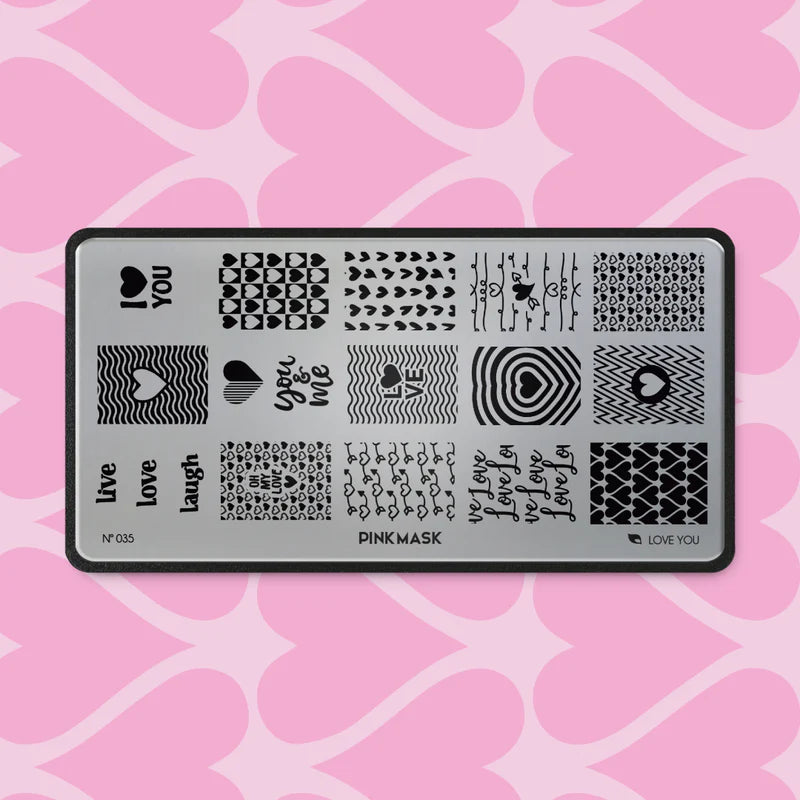 Pink Mask - Stamping Plate Love You