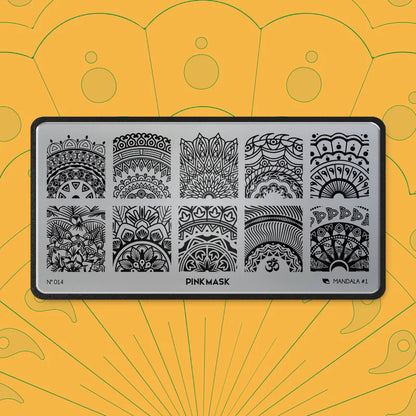 Pink Mask - Stamping Plate Mandala