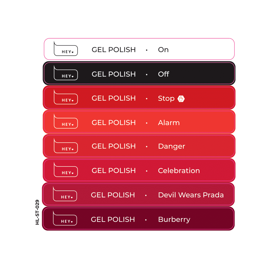 HEYLOVE - Stickers for Swatches Polish 29 Collection #29