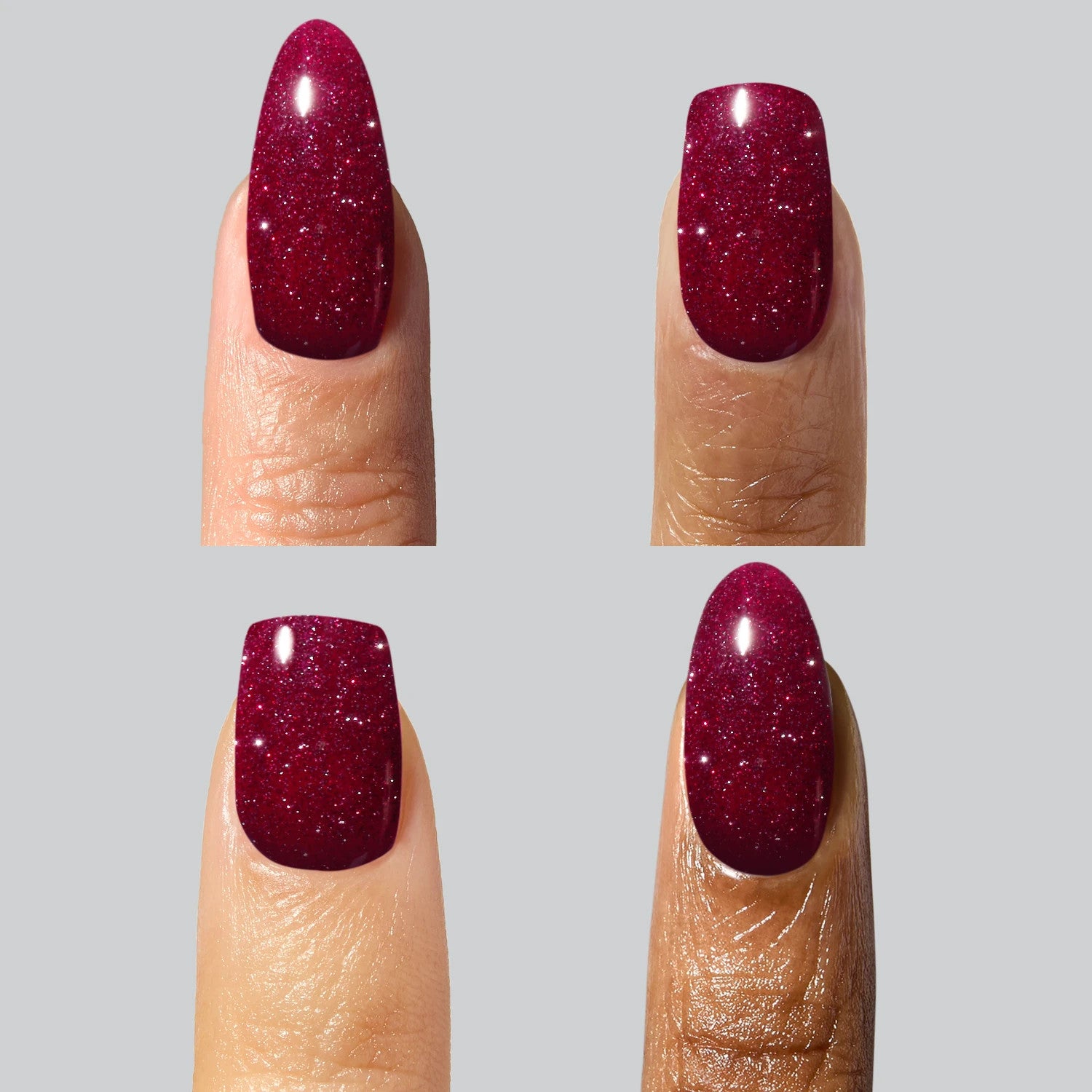 It's Time Flashing Glitter Gel Polish – Berry Red Sparkle
