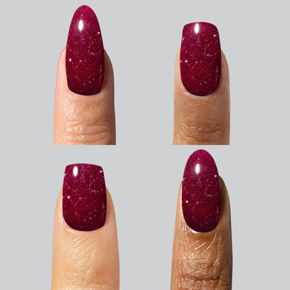 It's Time Flashing Glitter Gel Polish – Berry Red Sparkle