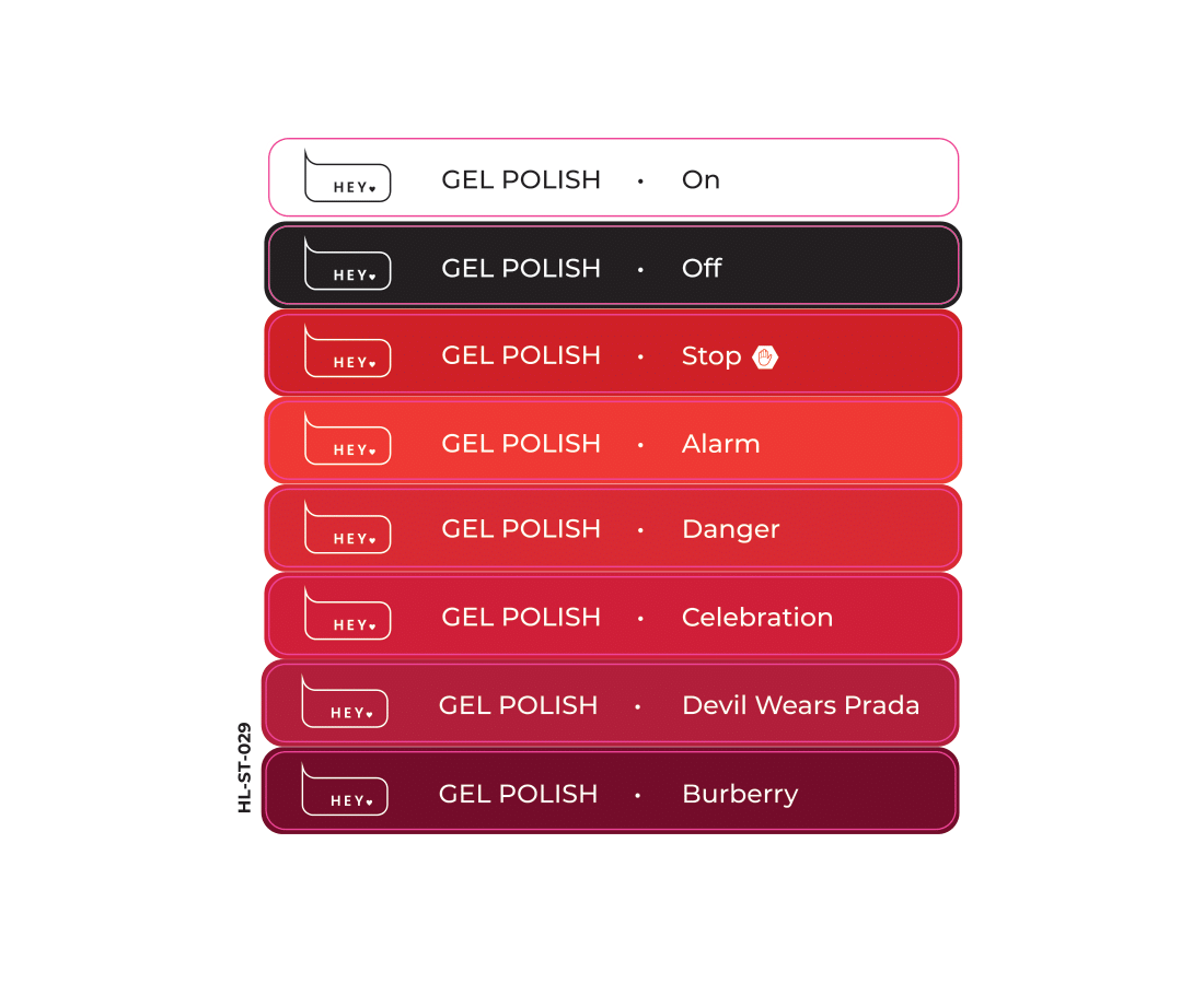 Stickers for swatches- Polish 29 collection- #29- HeyLove
