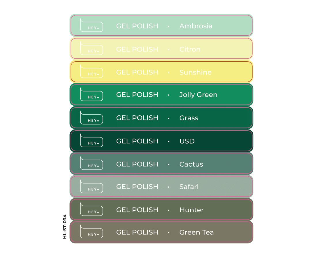Stickers for swatches- Polish 34 collection- #34- HeyLove