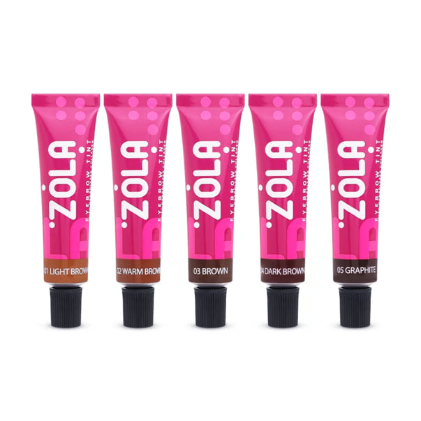 ZOLA - Set of Eyebrow Tint With Collagen, 5x15ml (5 Colors and Oxidant)