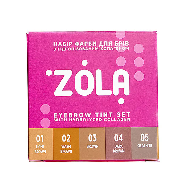 ZOLA - Set of Eyebrow Tint With Collagen Sachet, 5x5ml (5 Colors)