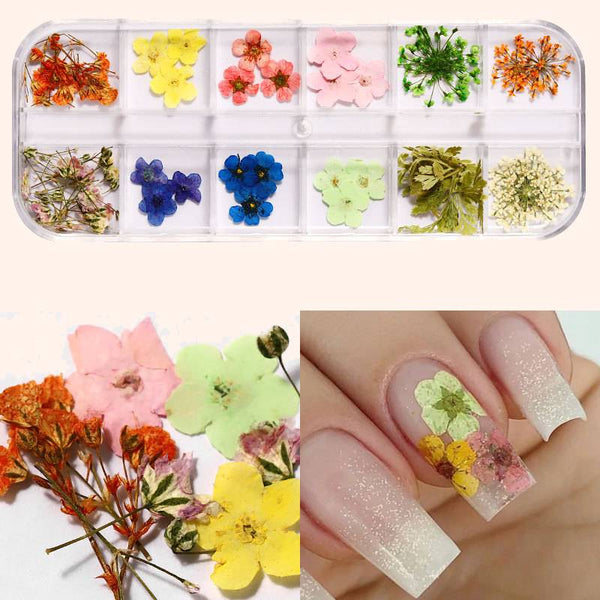 MIX DRIED FLOWERS FOR NAIL ART DESIGN #4