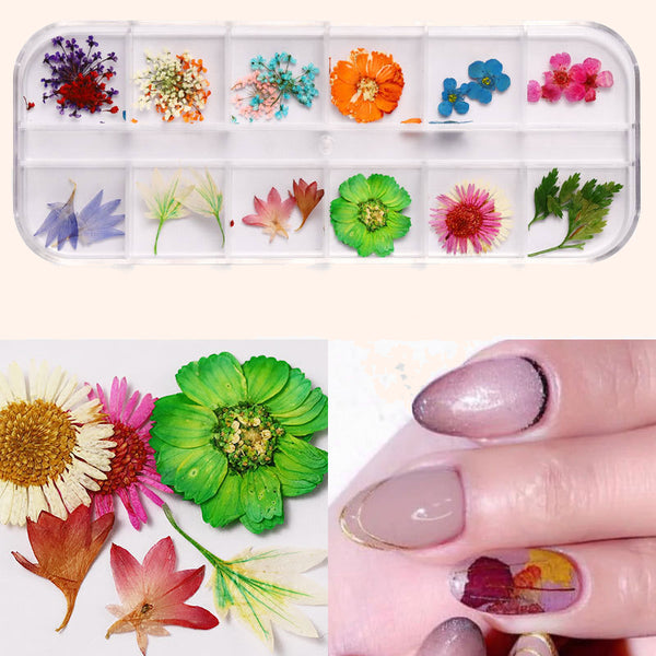 MIX DRIED FLOWERS FOR NAIL ART DESIGN #3